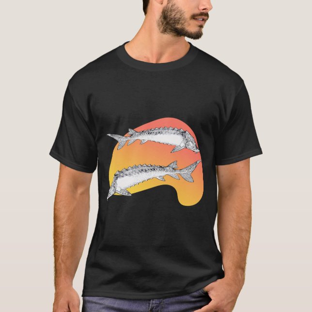 T-shirt Coucher de soleil sur l'esturgeon (Devant)