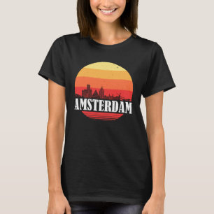 T-shirt Coucher de soleil sur l'horizon d'Amsterdam dans u
