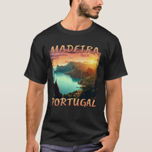 T-shirt Coucher de soleil sur Madère, Portugal dans le sty