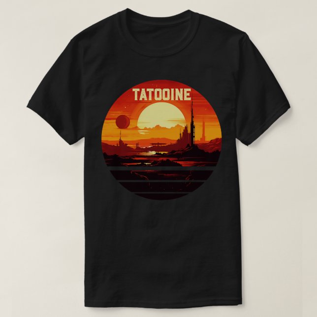 T-shirt Coucher de soleil sur Tatooine (Design devant)