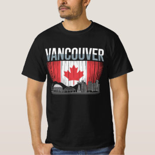 T-shirt Coucher de soleil sur Vancouver Canada Drapeau v