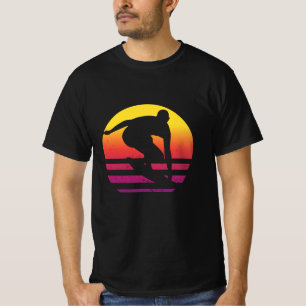 T-shirt Coucher de soleil surfeur Rétro