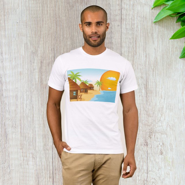 T-shirt Coucher de soleil tropical avec des huttes de chau (Créateur téléchargé)