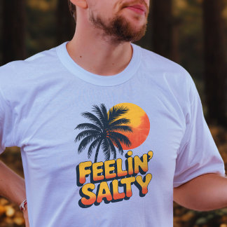 T-shirt Coucher de soleil tropical Sentiment salé Palmier 