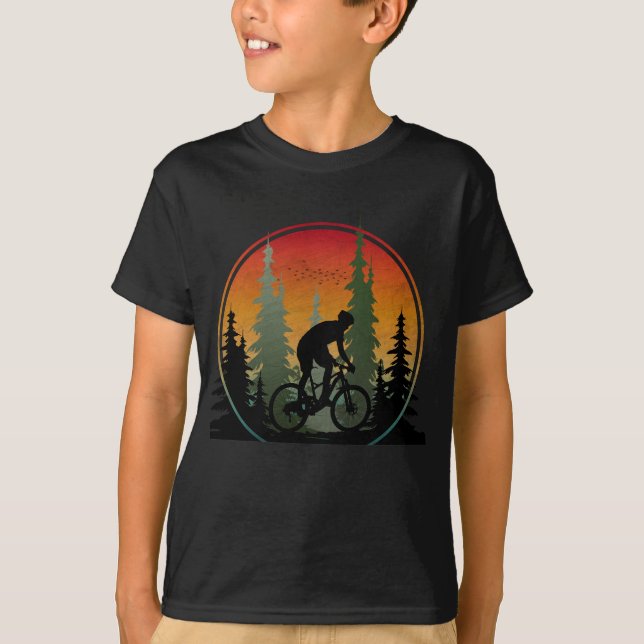 T-shirt Coucher De Soleil Vélo Paysage Nature (Devant)