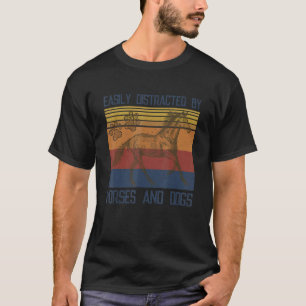 T-shirt Coucher de soleil vintage avec des chevaux et des