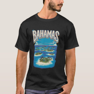 T-shirt Coucher de soleil vintage Bahamas Palm Tree Beach