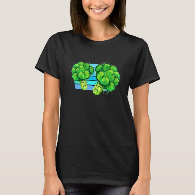 T-shirt Coucher de soleil Vintage Broccoli - Broccoli (Devant)