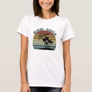 T-shirt Coucher de soleil vintage Miami Beach Floride