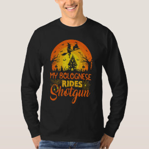 T-shirt Coucher de soleil vintage Mon chien bolognais fait