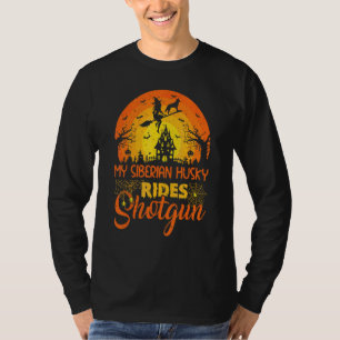 T-shirt Coucher de soleil vintage Mon chien husky sibérien