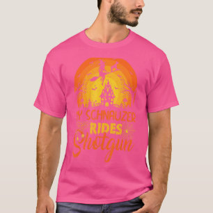 T-shirt Coucher de soleil vintage My Schnauzer Chien Ride