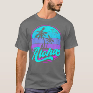T-shirt Coucher de soleil Vintage rétro Aloha Hawaii
