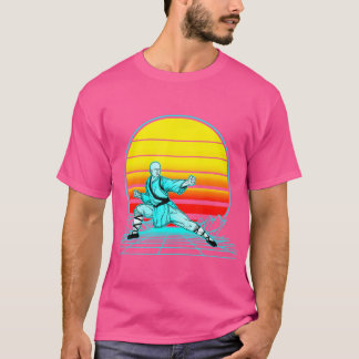T-shirt Coucher de soleil Vintage rétro Kung Fu