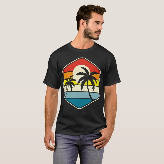 T-shirt Coucher de soleil vintage rétro Unisex (Devant entier)
