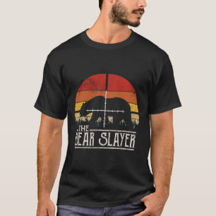 T-shirt Coucher de soleil vintage style rétro Ours Chasse 