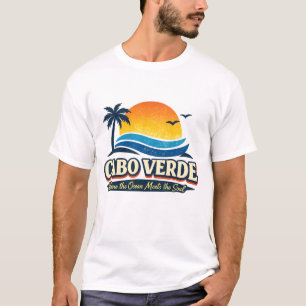 T-shirt Coucher de soleil vintage sur la plage de Cabo Ver