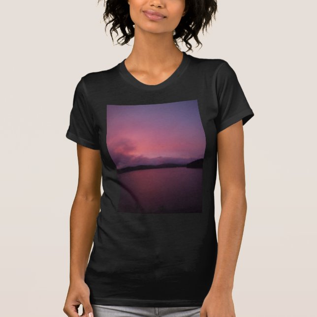 T-shirt Coucher de soleil violet sur le lac Arrowhead (Devant)