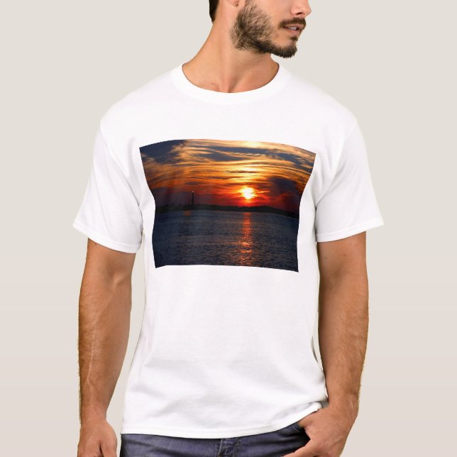 T-shirt Coucher du soleil à l'île de chêne (Devant)