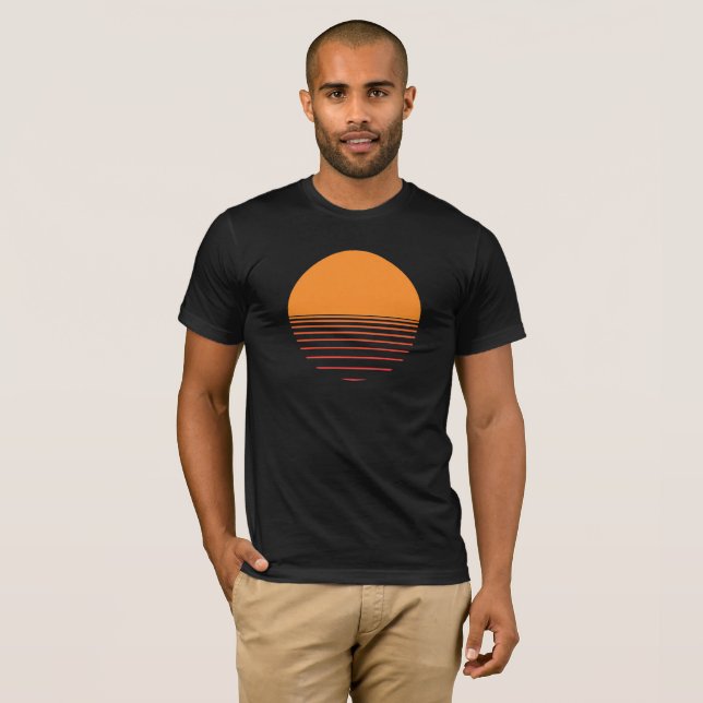T-shirt Coucher du soleil au-dessus de la conception de (Devant entier)