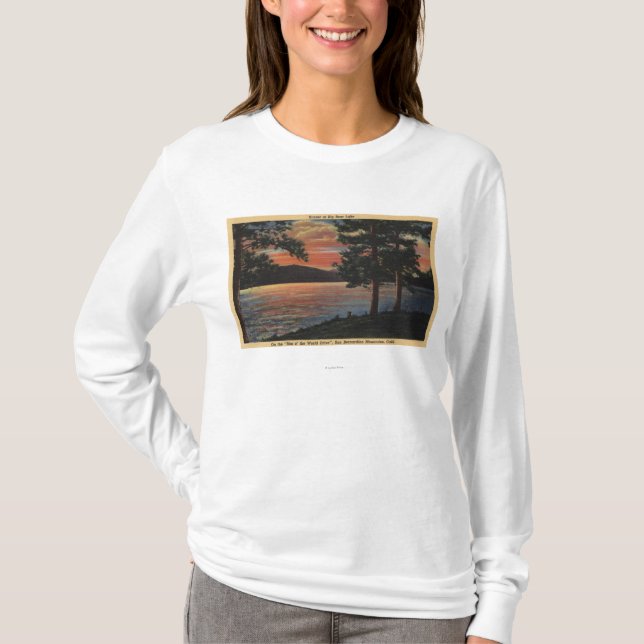 T-shirt Coucher du soleil au lac big Bear (Devant)