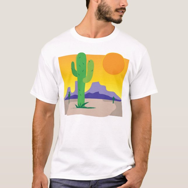 T-shirt Coucher du soleil de cactus (Devant)