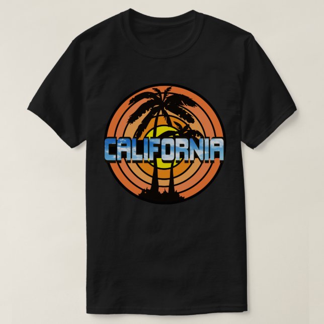 T-shirt Coucher du soleil de la Californie (Design devant)