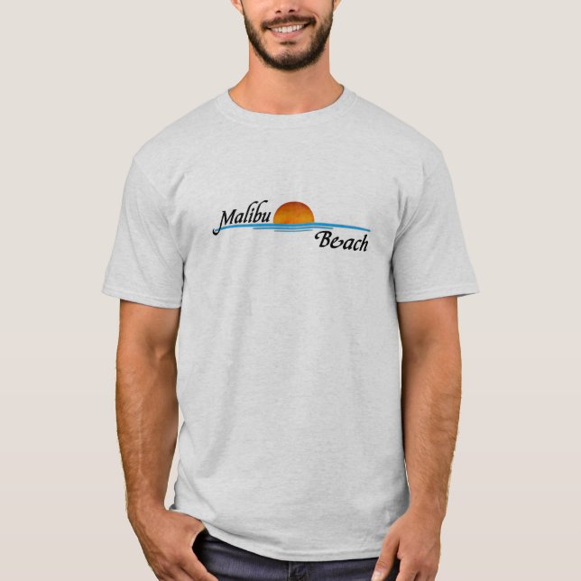 T-shirt Coucher du soleil de plage de Malibu (Devant)