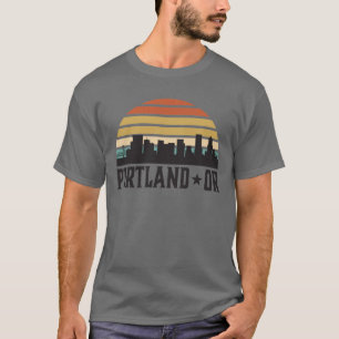 T-shirt Coucher du soleil d'horizon de Portland Orégon