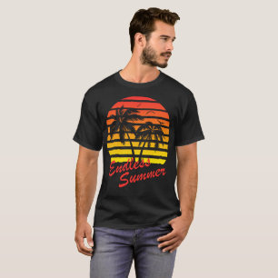 T-shirt Coucher du soleil tropical sans fin de l'été 80s