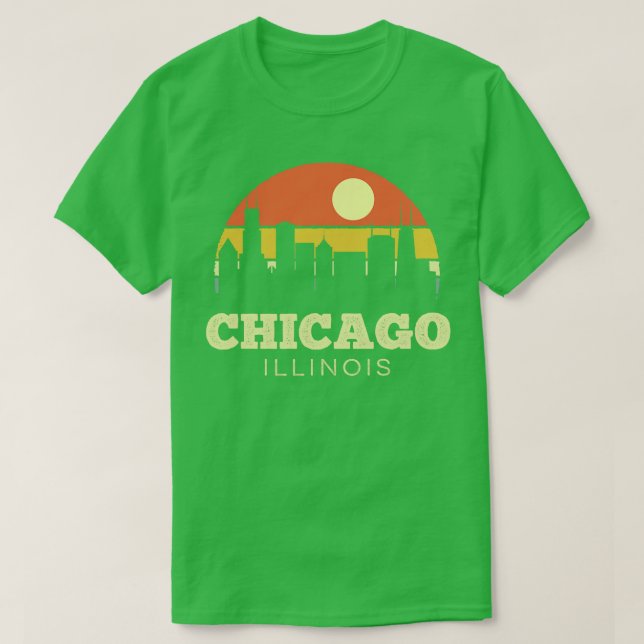 T-shirt Coucher Vintage de Chicago Illinois (Design devant)
