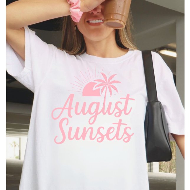 T-shirt Couchers de soleil d'août Palmier Été (Créateur téléchargé)