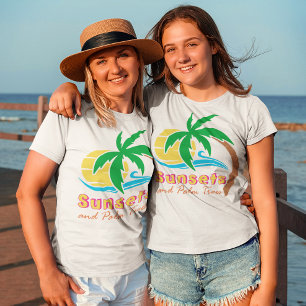 T-shirt Couchers de soleil et palmiers saison estivale