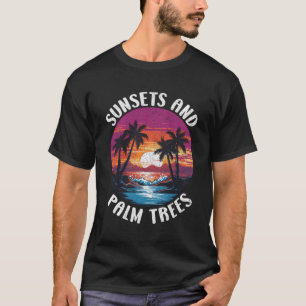 T-shirt Couchers De Soleil Et Palmiers Vacances Été Tropic