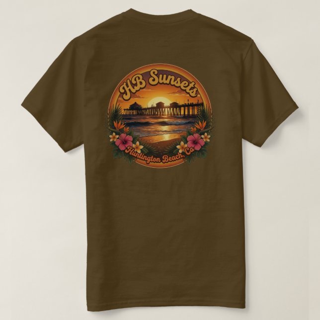 T-shirt Couchers de soleil HB Rétro 70's  (Design dos)