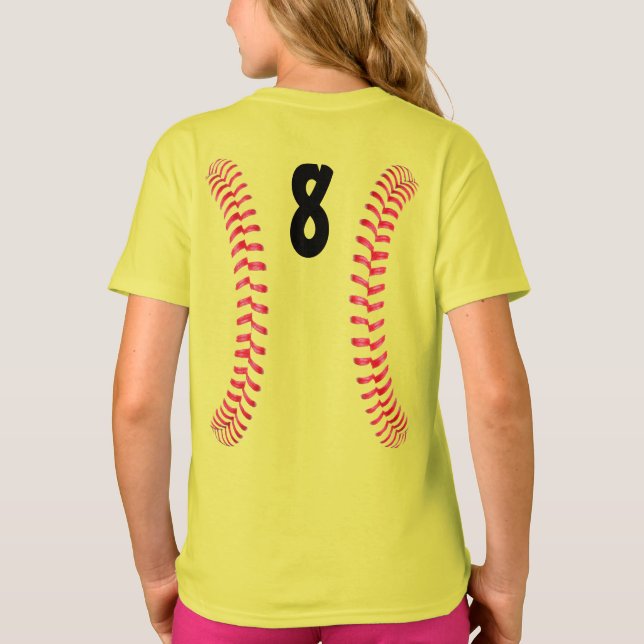 T-shirt Couches de softball rapide avec Joueur Jersey Numé (Dos)