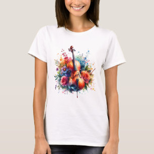 T-shirt Coucou aquarelle et fleurs