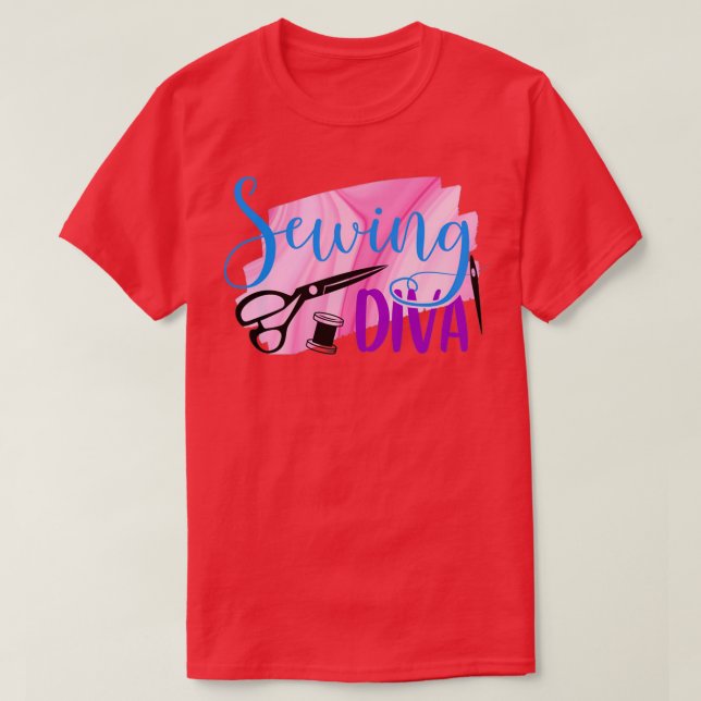 T-shirt Coudre Diva Quilting pour Seamstress (Design devant)