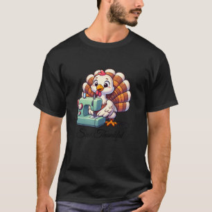 T-shirt Coudre Une Turquie Heureuse En Utilisant La Concep
