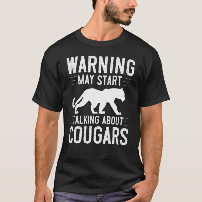 T-shirt Cougar Mountain Lion Animal Cat Head  Cute Wildcat (Devant)