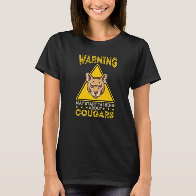 T-shirt Cougar Mountain Lion Animal Cat Head Cute Wildcat  (Devant)