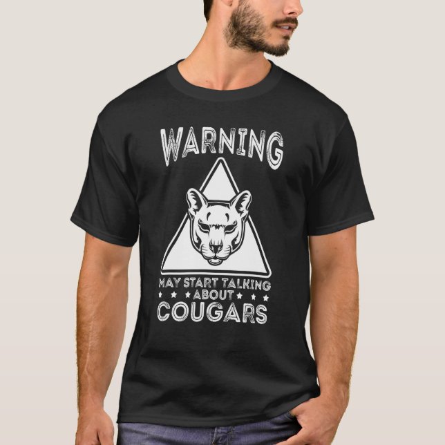 T-shirt Cougar Mountain Lion Animal Cat Head  Cute Wildcat (Devant)