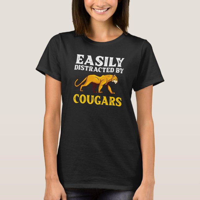 T-shirt Cougar Mountain Lion Animal Cat Head Cute Wildcat  (Devant)
