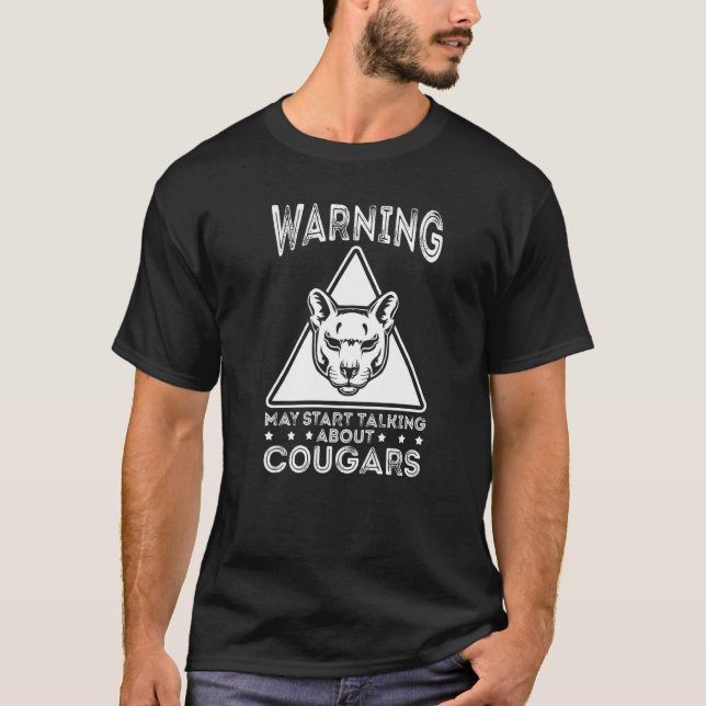 T-shirt Cougar Mountain Lion Animal Cat Head Cute Wildcat (Devant)