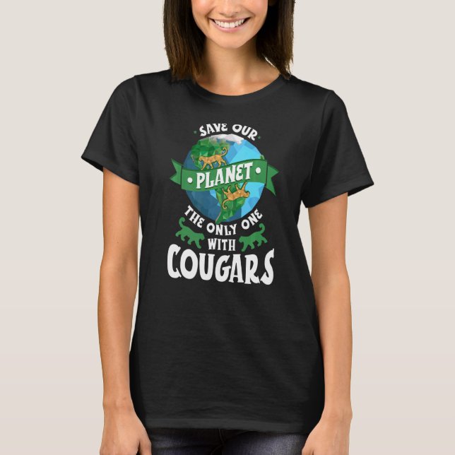 T-shirt Cougar Mountain Lion Animal Chat Tête Cuisine Wild (Devant)