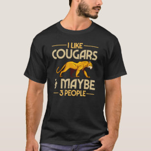 T-shirt Cougar Mountain Lion Animal Chat Tête Cute Wildca