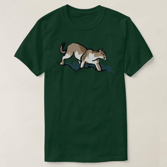 T-shirt Cougar Puma Mountain Lion Panther  (Design devant)