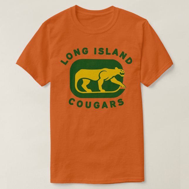 T-shirt Cougars de Long Island défunts Hockey NAHL 1973 (Design devant)