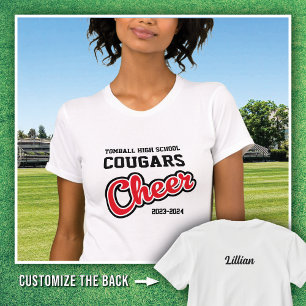 T-shirt Cougars du lycée de Tomball blanc Cheer 2023-2024