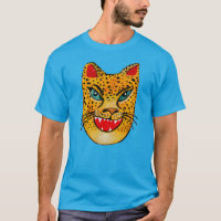 T-shirt couleur Aquarelle Jaguar riant